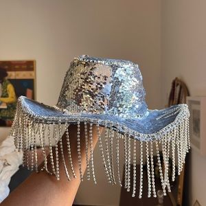 Silver Sequin Cowboy Hat